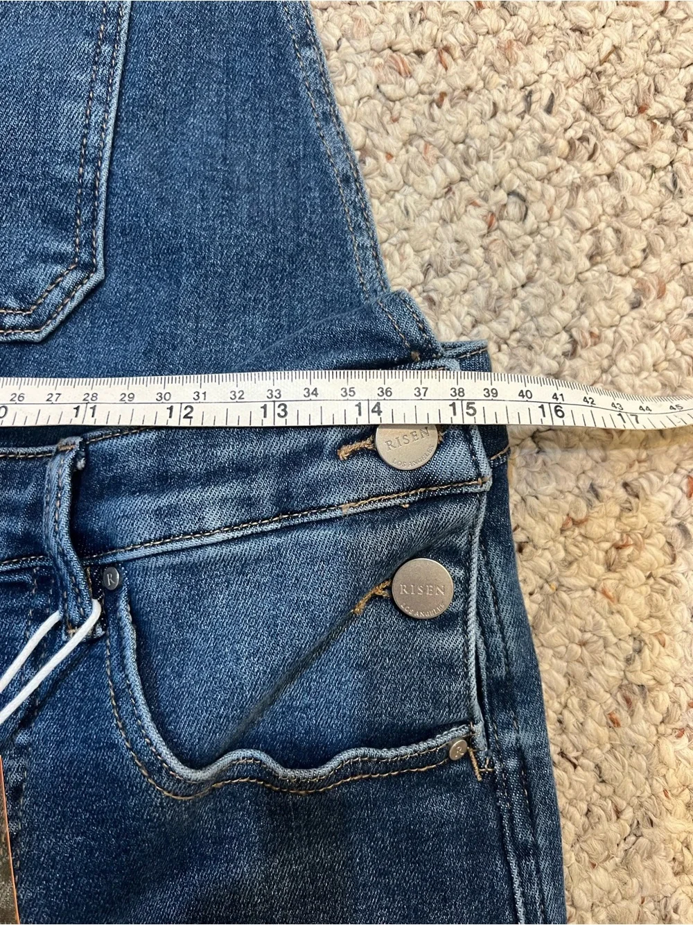 Risen cropped Denim Wide-Leg Overalls - NWT - Picture 11 of 13